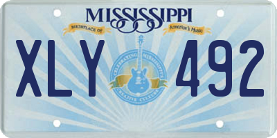 MS license plate XLY492