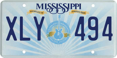 MS license plate XLY494