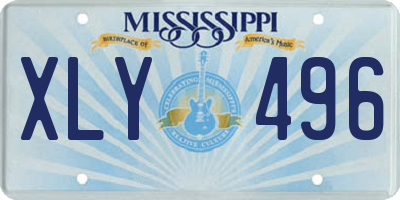 MS license plate XLY496