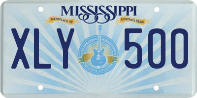 MS license plate XLY500