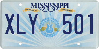 MS license plate XLY501