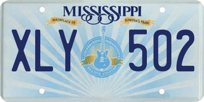 MS license plate XLY502