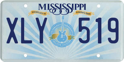MS license plate XLY519
