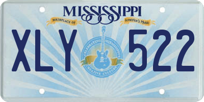 MS license plate XLY522