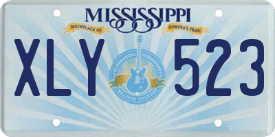MS license plate XLY523