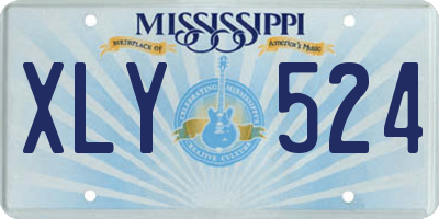 MS license plate XLY524