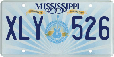 MS license plate XLY526
