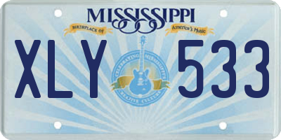 MS license plate XLY533