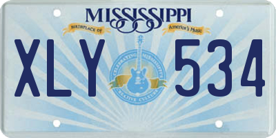 MS license plate XLY534