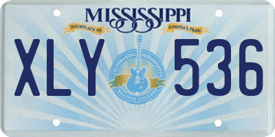 MS license plate XLY536