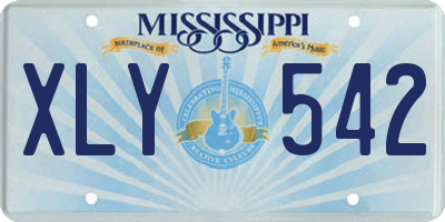 MS license plate XLY542