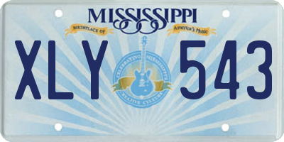 MS license plate XLY543