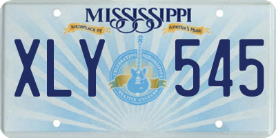 MS license plate XLY545