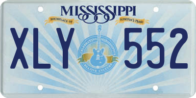 MS license plate XLY552