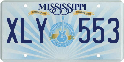 MS license plate XLY553