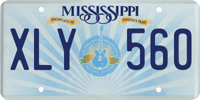 MS license plate XLY560