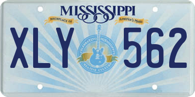 MS license plate XLY562