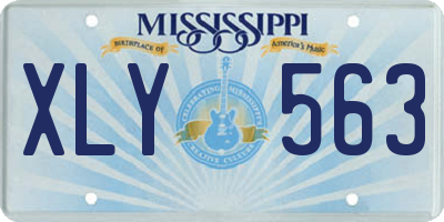 MS license plate XLY563