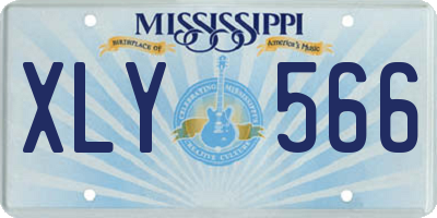 MS license plate XLY566