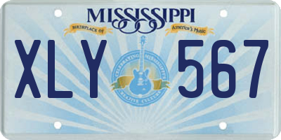 MS license plate XLY567