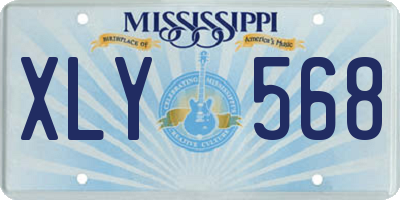 MS license plate XLY568