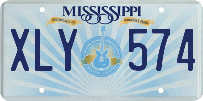 MS license plate XLY574