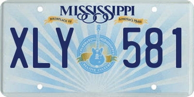 MS license plate XLY581