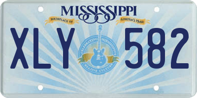 MS license plate XLY582