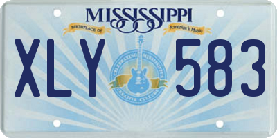 MS license plate XLY583