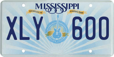MS license plate XLY600