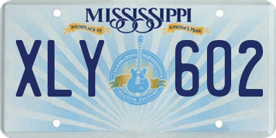 MS license plate XLY602