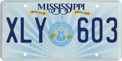 MS license plate XLY603