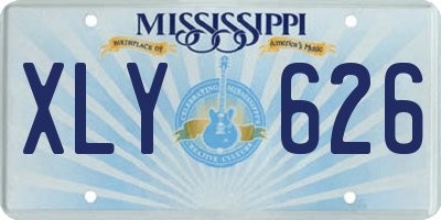 MS license plate XLY626