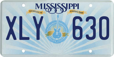 MS license plate XLY630