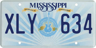 MS license plate XLY634