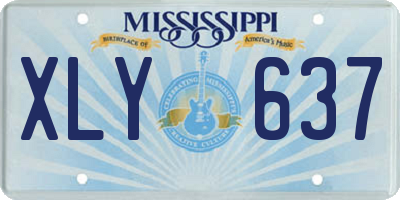 MS license plate XLY637