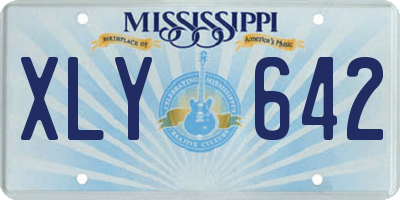MS license plate XLY642