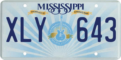 MS license plate XLY643
