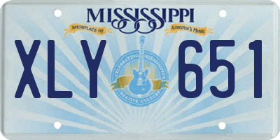MS license plate XLY651
