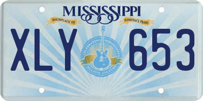 MS license plate XLY653
