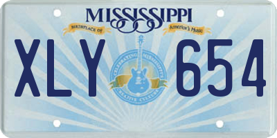MS license plate XLY654