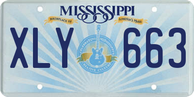 MS license plate XLY663