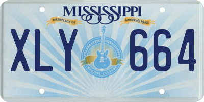 MS license plate XLY664