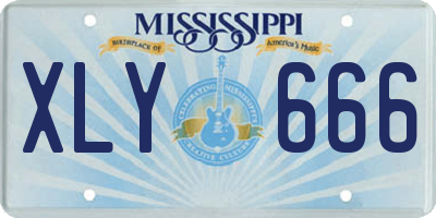 MS license plate XLY666