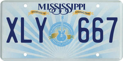 MS license plate XLY667