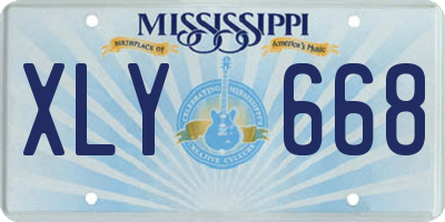 MS license plate XLY668