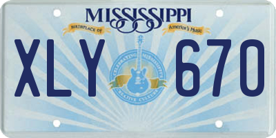 MS license plate XLY670