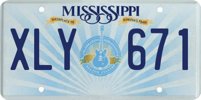 MS license plate XLY671
