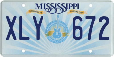 MS license plate XLY672