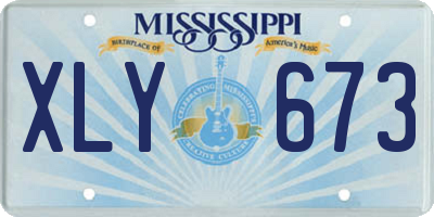 MS license plate XLY673